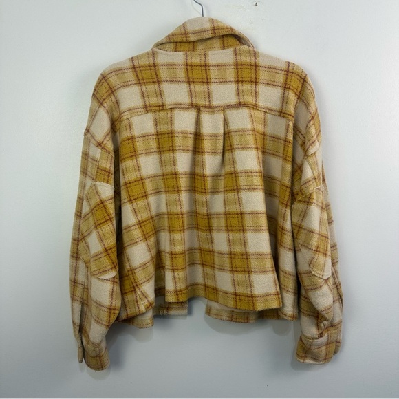 For The Republic Plaid Patchwork-Elbow Cropped Shaket Size XS - Picture 6 of 9